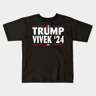 Donald Trump Vivek Ramaswamy '24 American Flag Kids T-Shirt